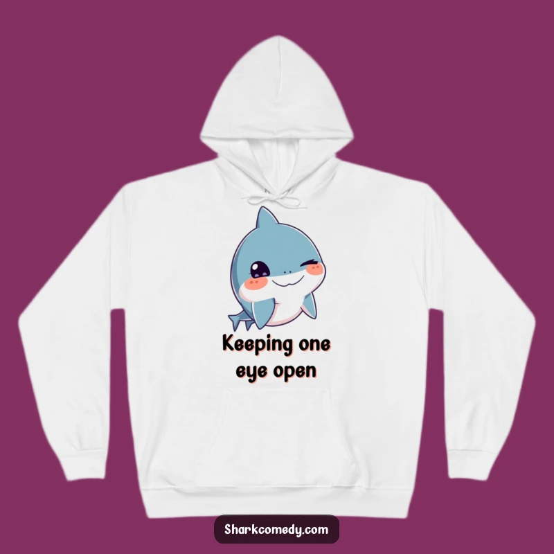 Funny Winking Shark Hoodie - Cozy & Cheeky Marine Creature Sweatshirt Gift
