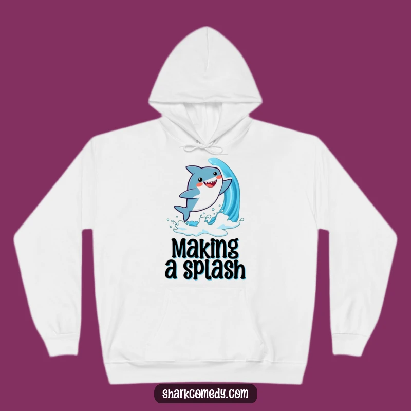 Funny Kawaii Shark Hoodie: Cozy Wave Leaping Comfort