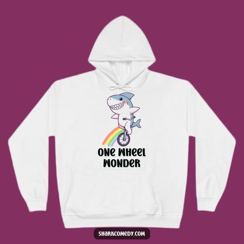 Cozy Funny Shark Rainbow Unicycle Hoodie - Warm & Whimsical Gift
