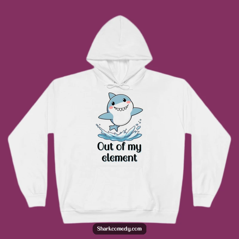Cozy Funny Surprised Shark Leaping Hoodie - Warm & Energetic Gift!