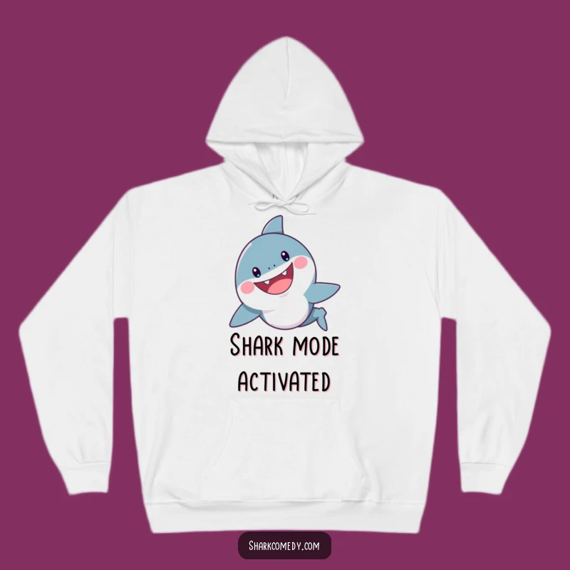 Cozy Funny Cheerful Shark Grin Hoodie, Playful Ocean Wear