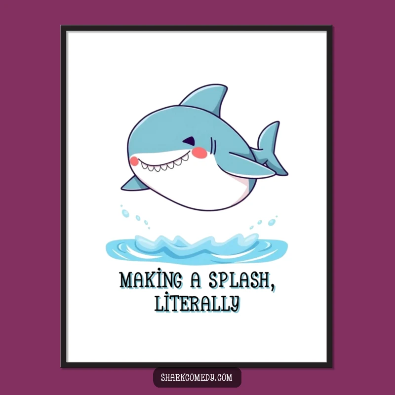 Free Printable Wall Art: Silly Shark, Water Jump, Fun Downloadable Decor
