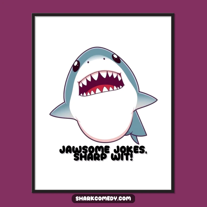 Funny Free Printable Wall Art: Joke-Cracking Shark - Comedic Downloadable Decor