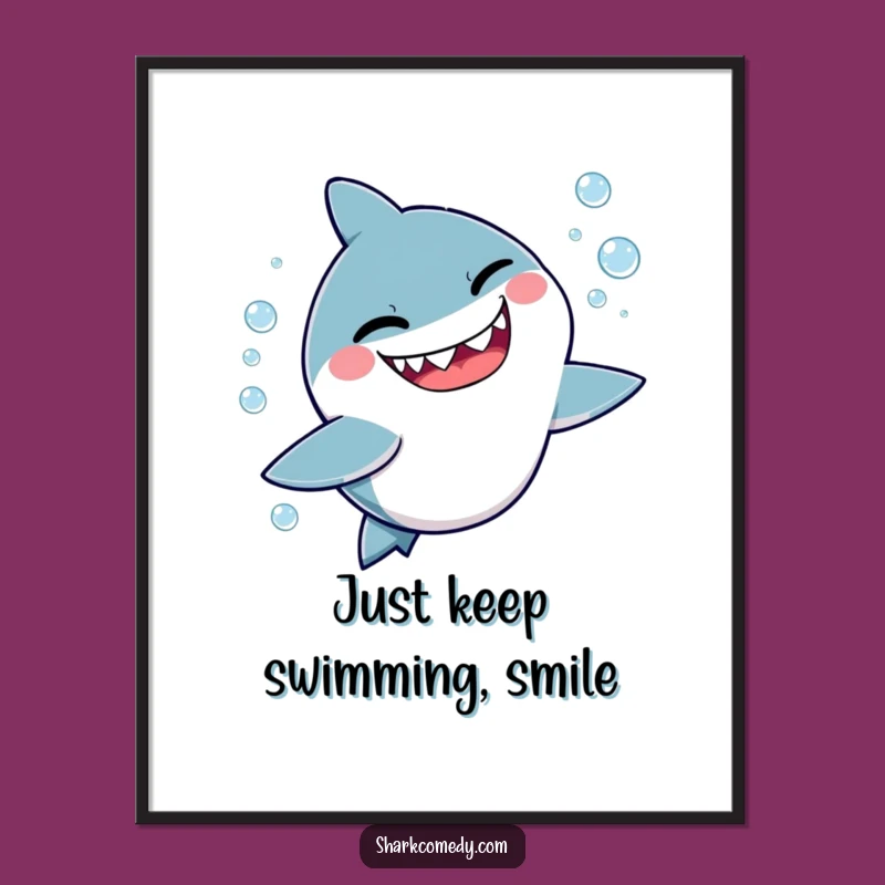 Funny Free Printable Wall Art: Mischievous Shark & Bubbles - Quirky Downloadable Decor!