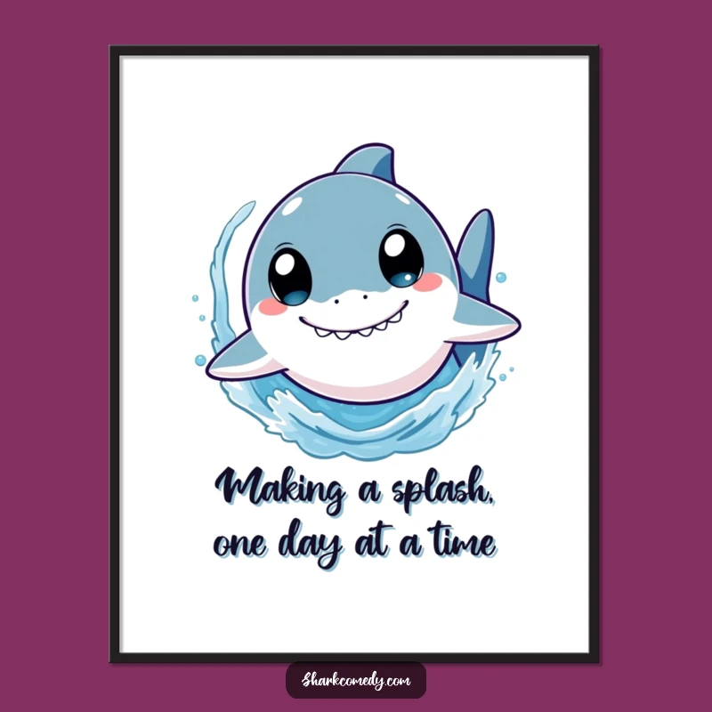 Fast Shark Free Printable Wall Art - Splashy Ocean Downloadable Decor