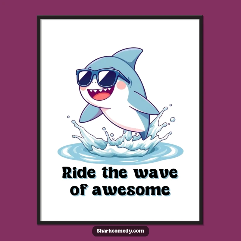 Free Printable Wall Art: Cool Shark Splash Decor - Downloadable Humorous Art