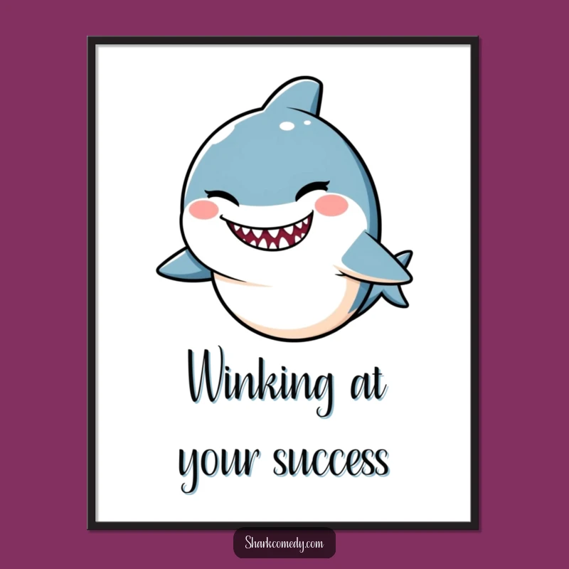 Free Printable Funny Shark Art - Mischievous Wink Downloadable Gift