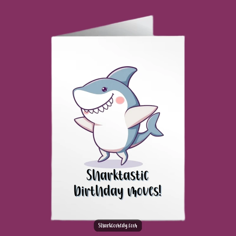 Free Printable Birthday Card: Funny Shark Dancer Downloadable Gift for Laughs