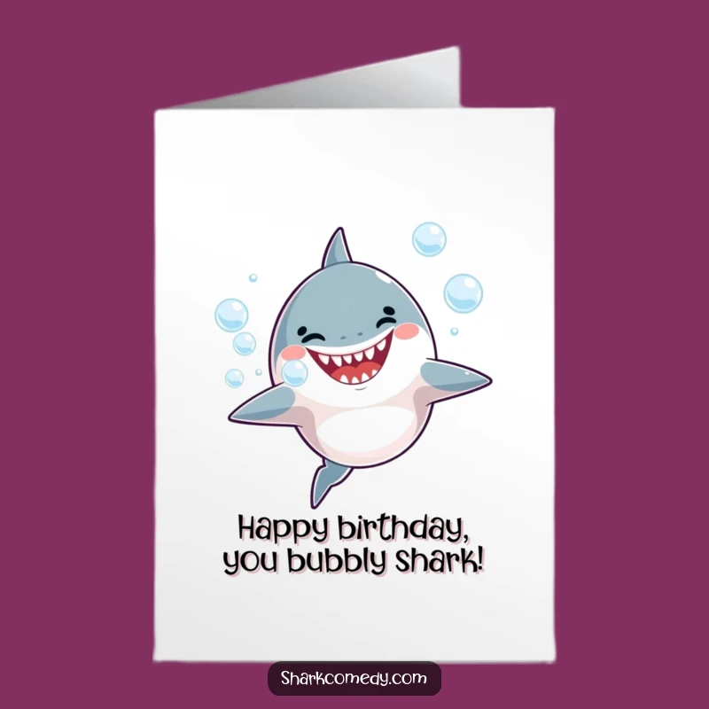 Free Printable Happy Birthday Shark Bubble Card - Funny Downloadable Gift