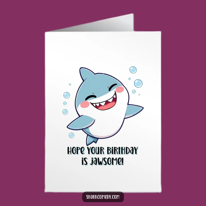 Free Printable Birthday Card: Mischievous Shark & Bubbles - Fun Downloadable Gift!