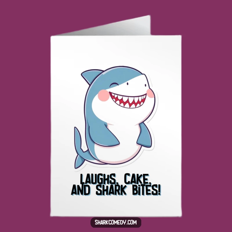 Free Printable Birthday Card: Giggling Shark Belly Laugh - Funny Downloadable Gift