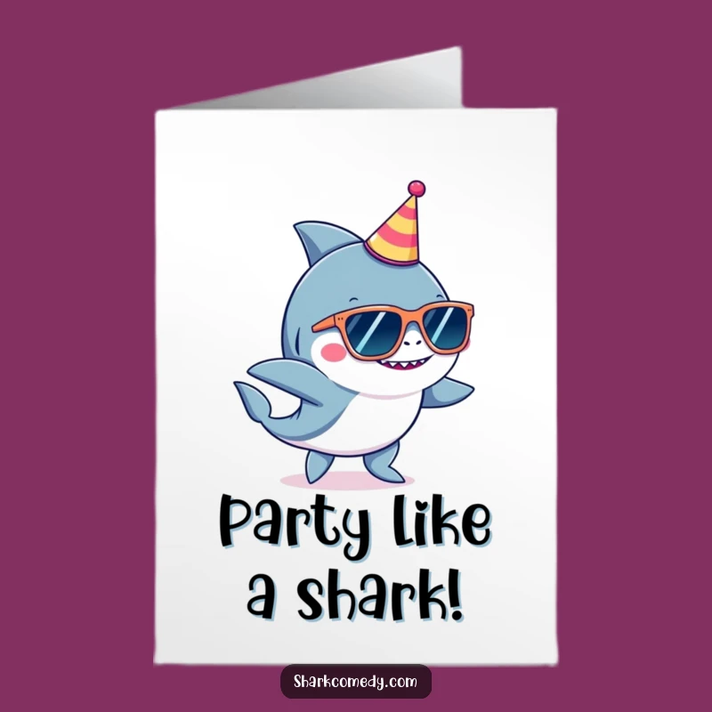 Free Printable Bday Card: Dancing Shark Party Animal, Hilarious Downloadable Gift