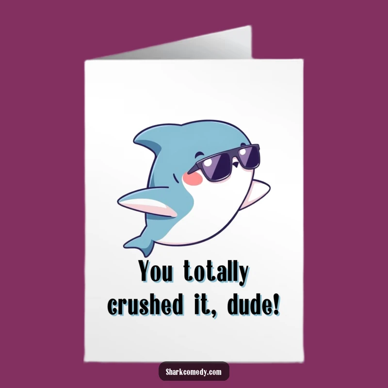 Free Printable Congrats Card: Awesome Kawaii Shark Sunglasses Flip
