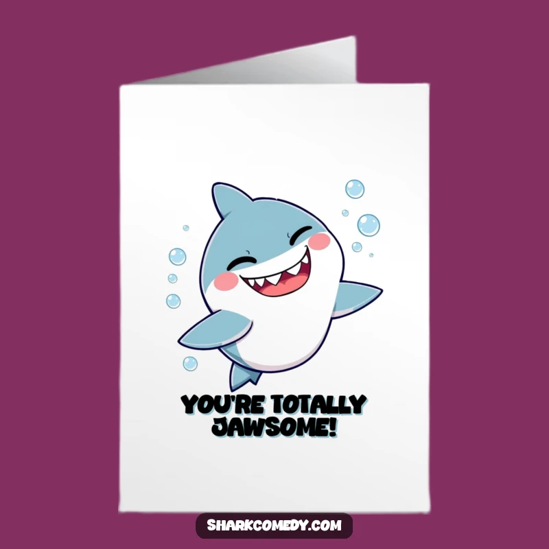 Free Printable Congrats Card: Mischevious Shark's Wink - Cheeky Downloadable!