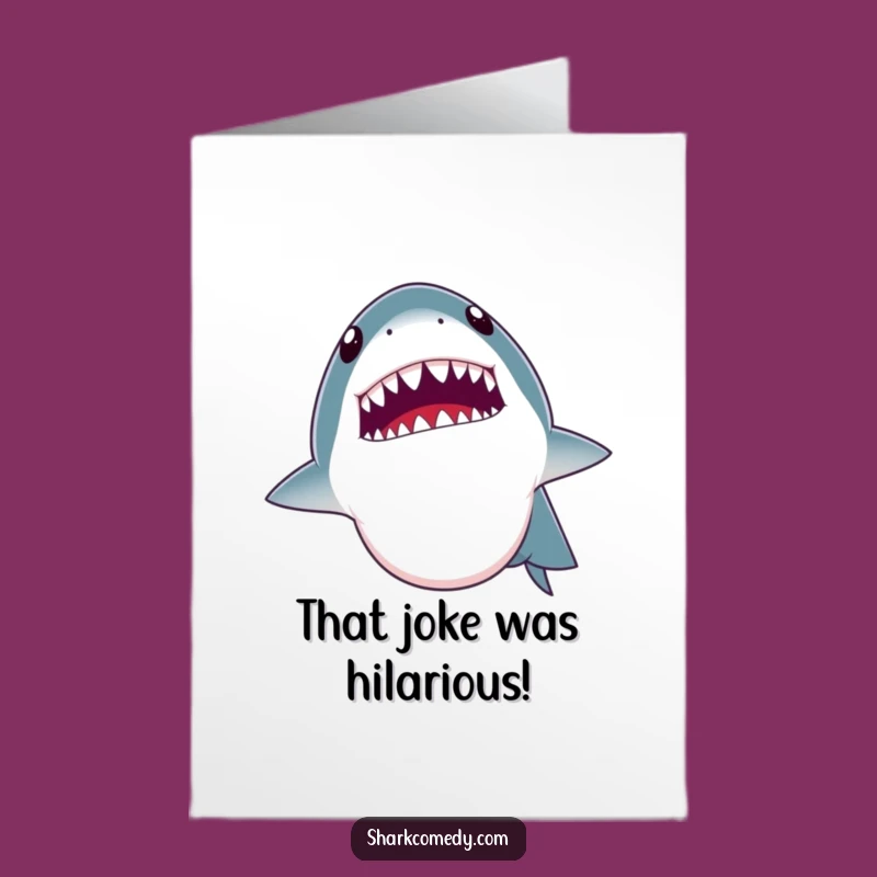 Free Printable Congrats Card: Shark Tells a Joke - Punchline Downloadable Greeting