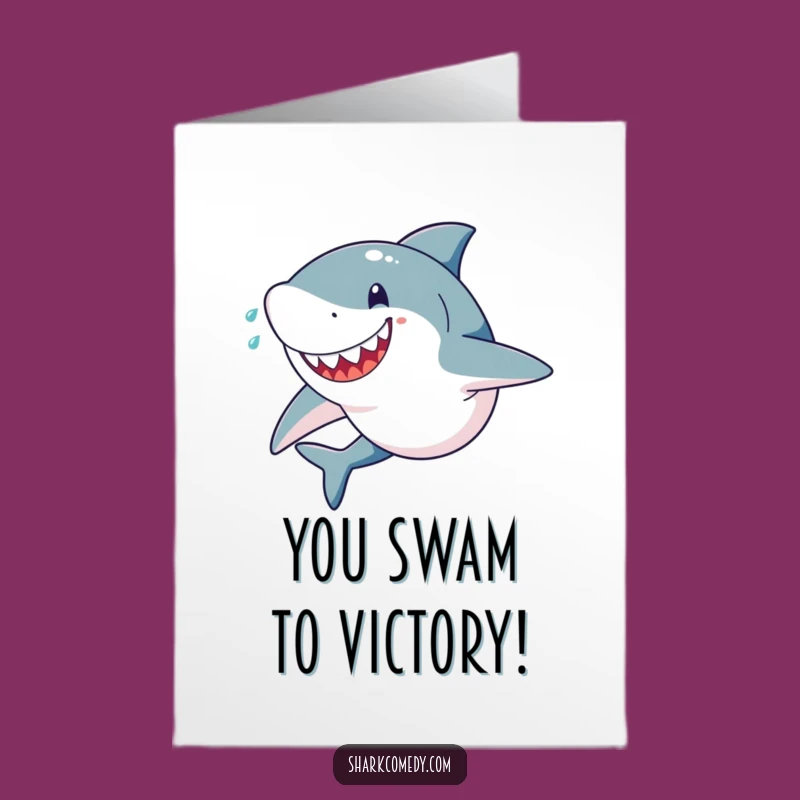 Free Printable Congrats Card: Speedy Shark Sprint Downloadable Gift for Big Wins