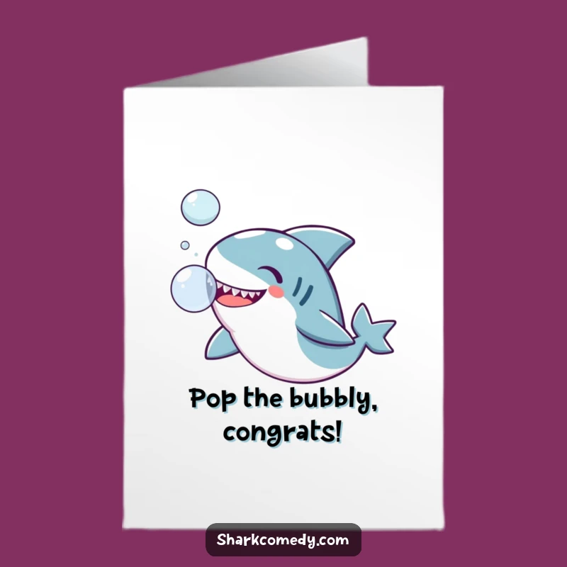 Free Printable Shark Congrats Card - Bubble Joy Downloadable Gift