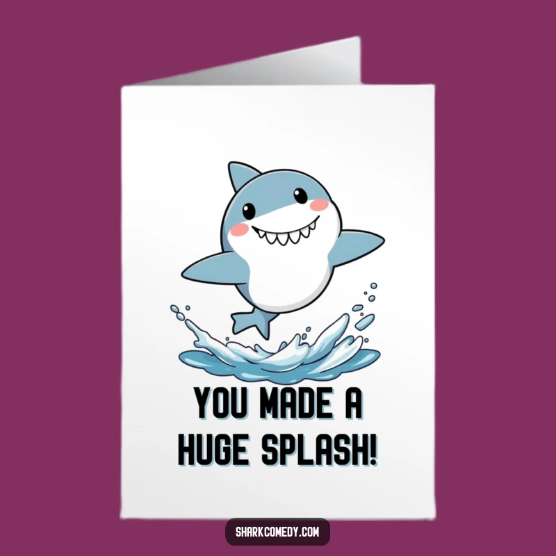 Free Printable Shark Congrats Card: Energetic Leap Downloadable for Success