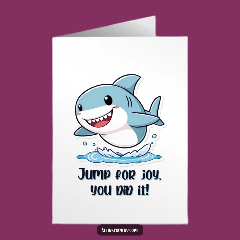 Leaping Shark Free Printable Congrats Card - Exuberant Downloadable Gift