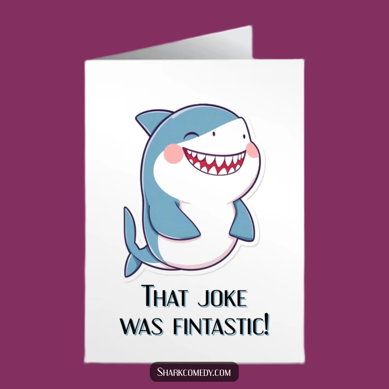 Free Printable Congrats Card: Giggling Shark Joy - Humorous Downloadable Gift