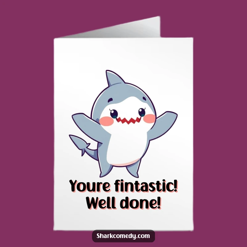 Free Printable Congrats Card: Hilarious Shark Dance Downloadable Greeting for Any Achievement