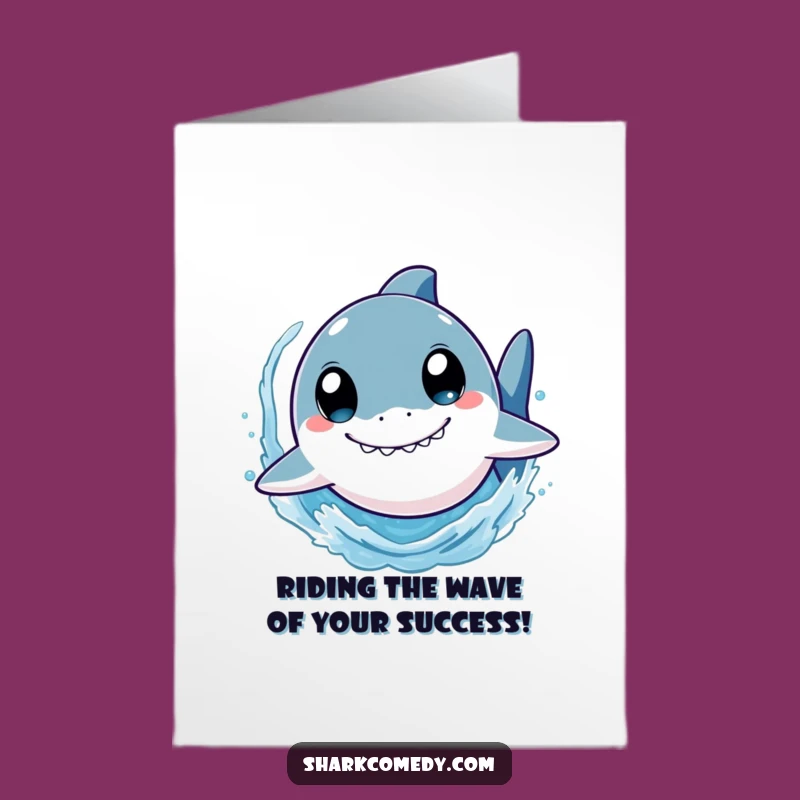 Zooming Shark Free Printable Congrats Card - Energetic Downloadable Gift