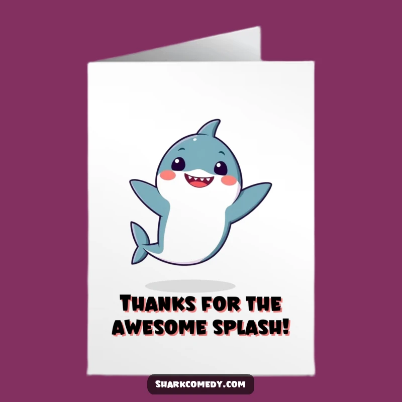 Free Printable Kawaii Shark Thank You Card: Funny Dance Downloadable Note
