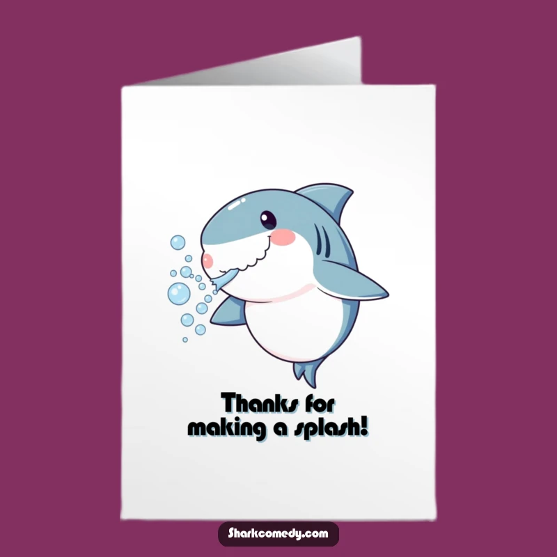 Free Printable Shark Bubbles Thank You Card Funny Downloadable Gift