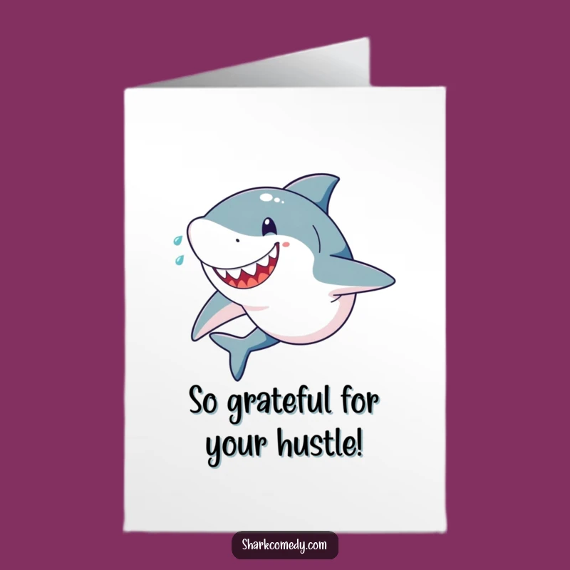 Free Printable Thank You Card: Fast Shark Sprint Downloadable Gift for Appreciation