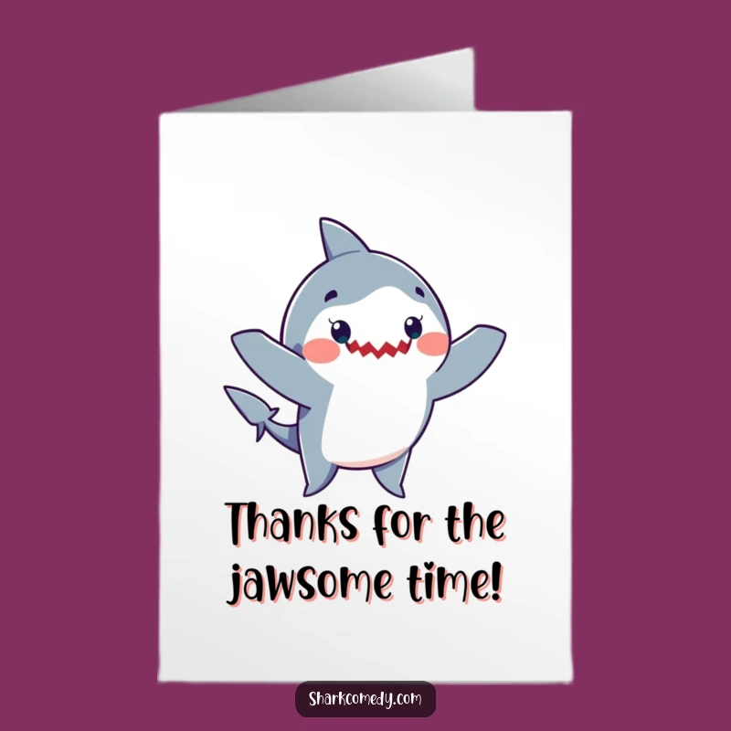 Free Printable Thank You Card: Funny Shark Dance Downloadable Greeting Expressing Gratitude