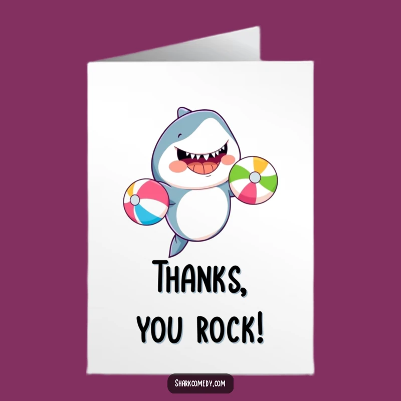 Free Printable Thank You Card: Shark's Beach Ball Thanks, Funniest Downloadable