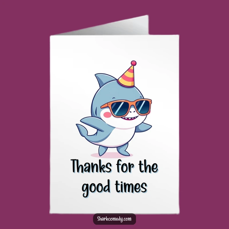 Free Printable Thanks Card: Dancing Shark's Funky Gratitude, Funny Downloadable