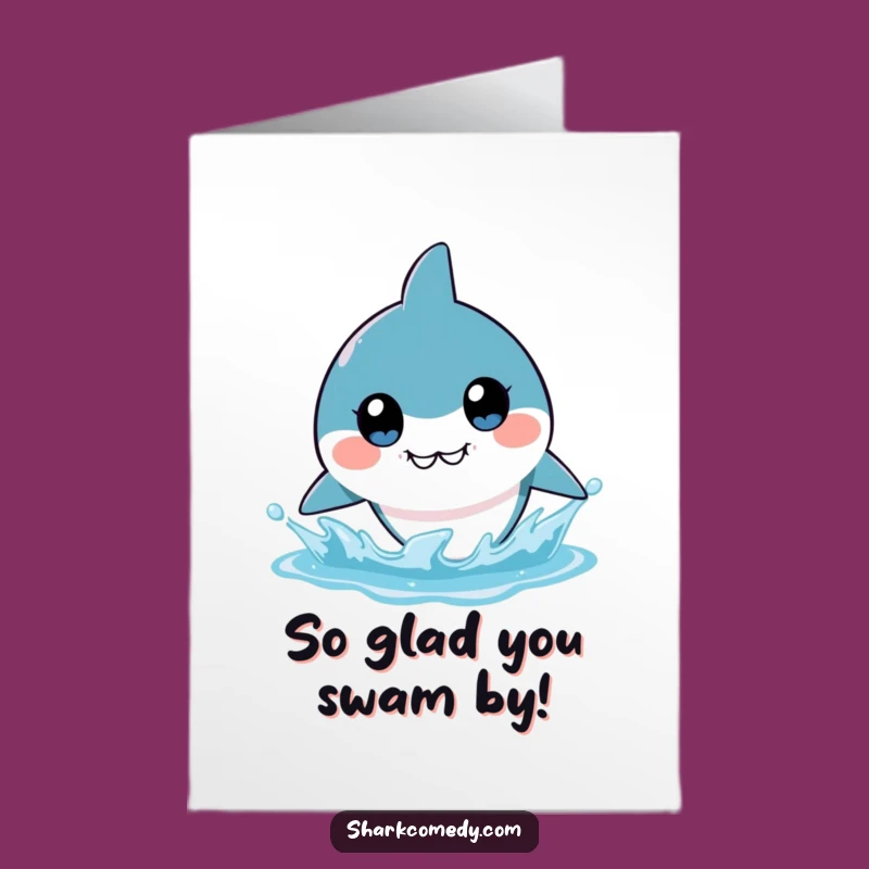 Free Printable Thank You Card: Funny Kawaii Shark Splash Appreciation - Downloadable Gift