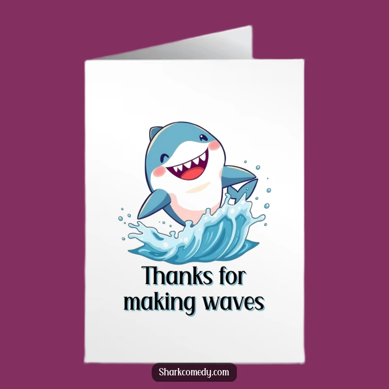 Free Printable Thank You Shark Card - Leaping Appreciation Downloadable Gift