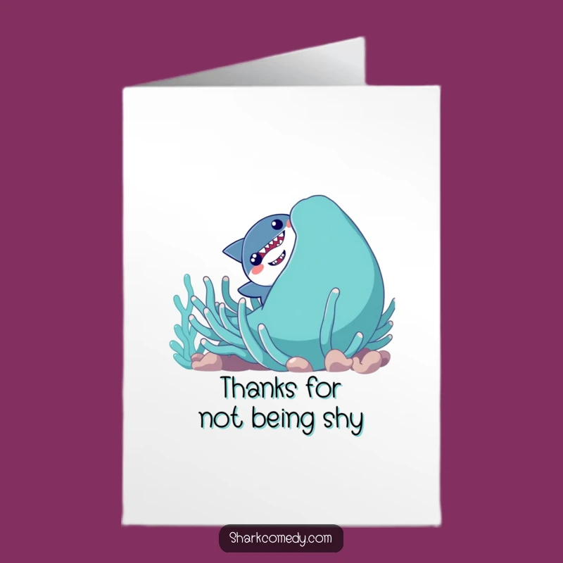 Free Printable Thank You Card: Shy Shark Appreciates You, Funny Downloadable