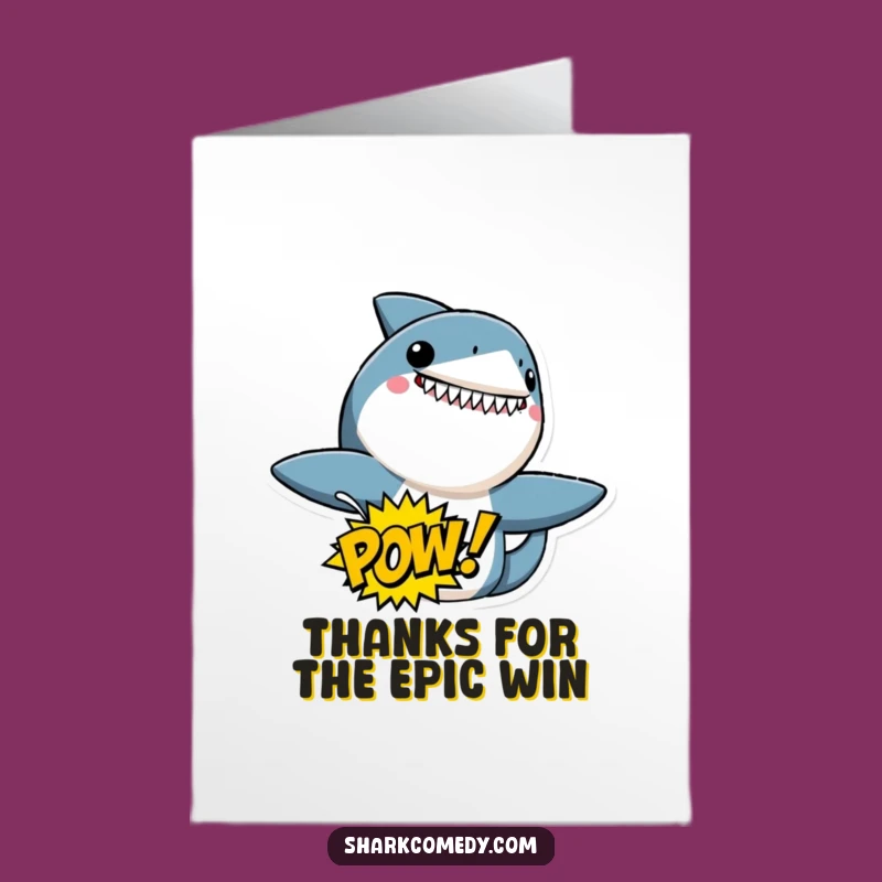 Free Printable Thank You Card: Shark POW! for a Punchy Downloadable Gift