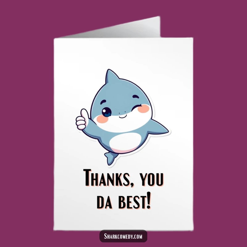Free Printable Thank You Card: Winking Shark Thumbs Up for Funny Downloadable Gift