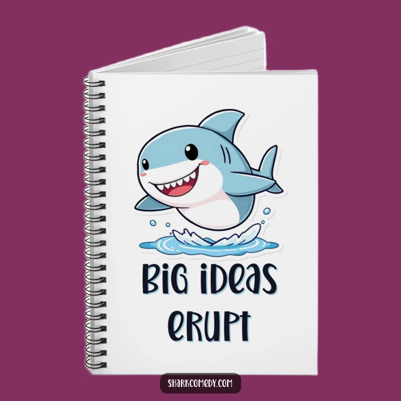 Funny Shark Notebook: Joyful Leaping Character with Big Head, Jotting Ideas