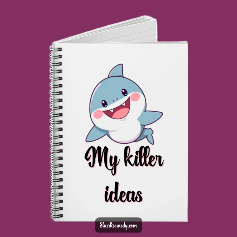 Funny Cheerful Shark Grin Notebook, Playful Journal, Humorous Gift