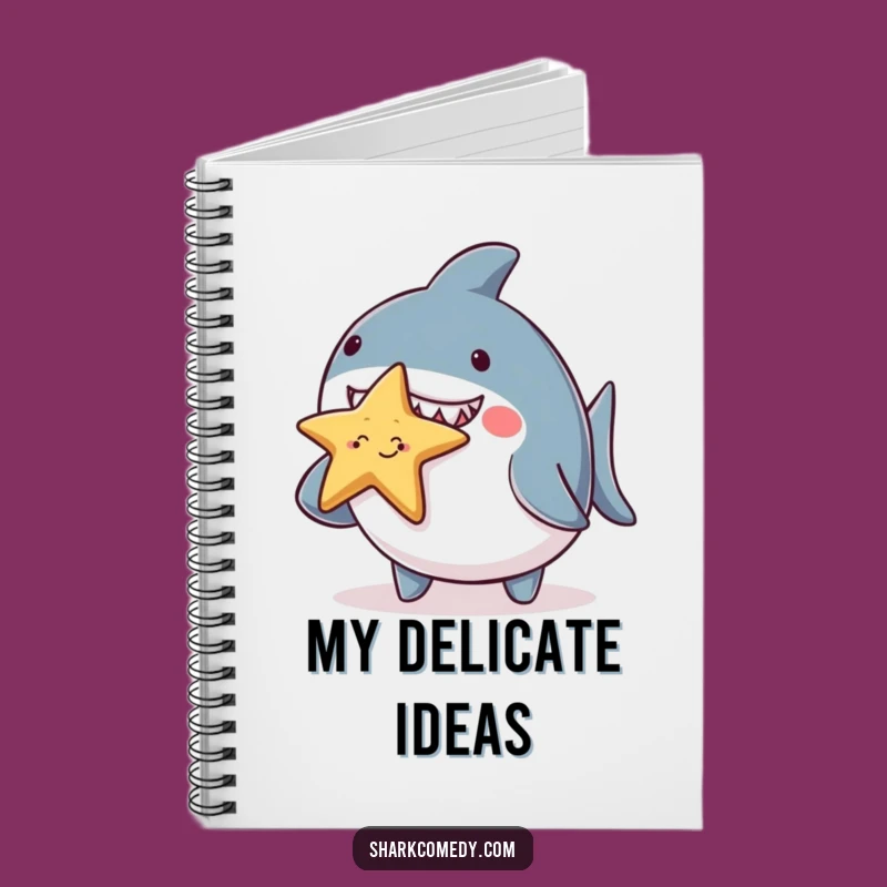 Funny Chubby Shark Starfish Notebook - Cute for Jotting Ideas