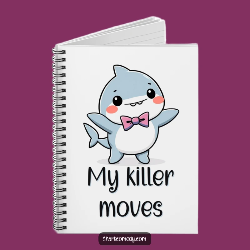 Funny Dancing Shark Notebook - Bow Tie Style, Jot Down Grooves, Hilarious Gift