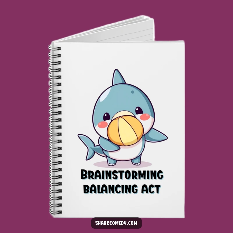 Funny Kawaii Shark Beach Ball Notebook, Jot Down Ideas, Great Funny Gift