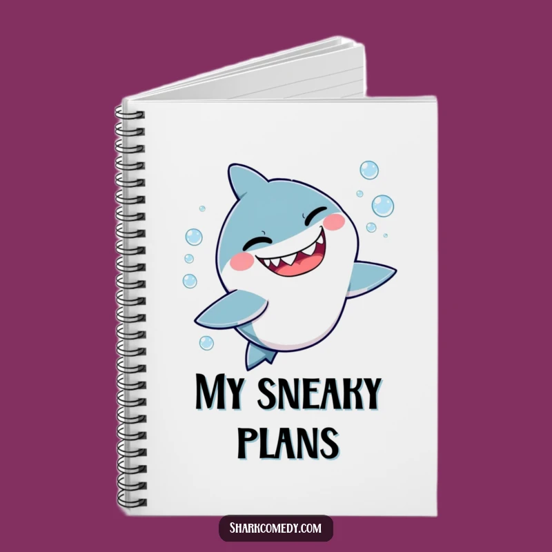 Funny Mischievous Shark Notebook: Winking Bubble Journal