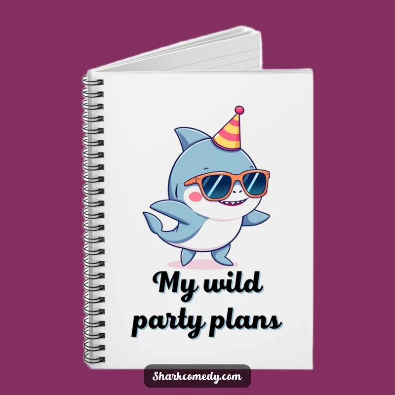 Funny Party Shark Notebook, Cool Dancing Journal, Hilarious Gift Stationery