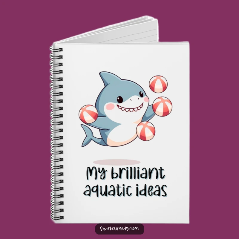 Funny Shark Juggling Beach Balls Notebook - Exciting Ideas & Notes Gift!