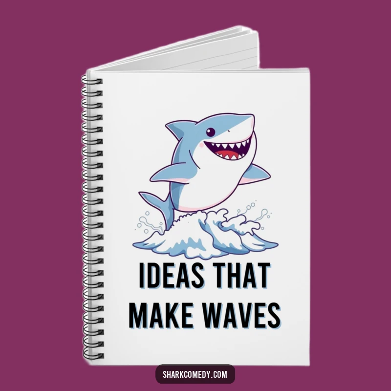 Funny Tiny Shark Wave Notebook - Jot Down Ocean Adventures