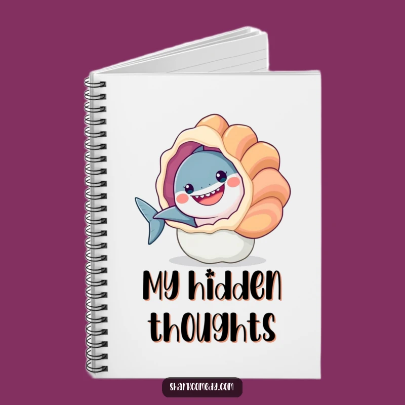 Funny Smiling Shark Seashell Peek Notebook A Journal of Fun