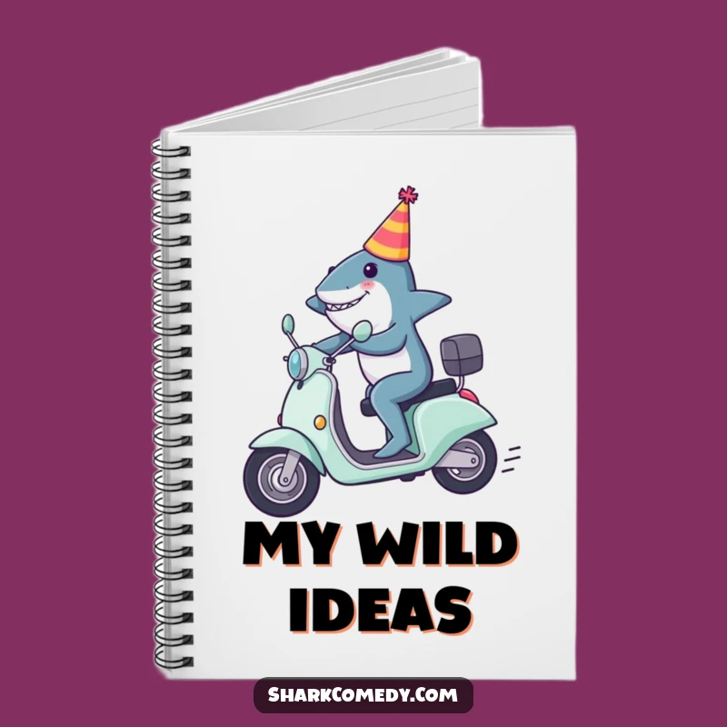 Funny Shark Scooter Notebook: Jot Down Ideas at Full Speed, Funny Gift