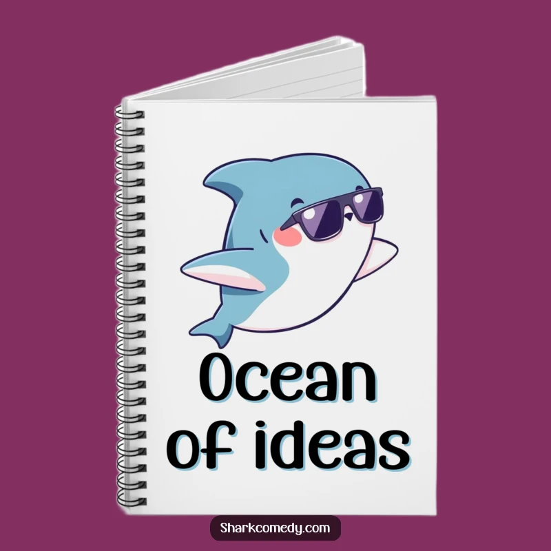 Funny Kawaii Shark Notebook: Cool Sunglass Flip Pages, Jot Down Your Ideas