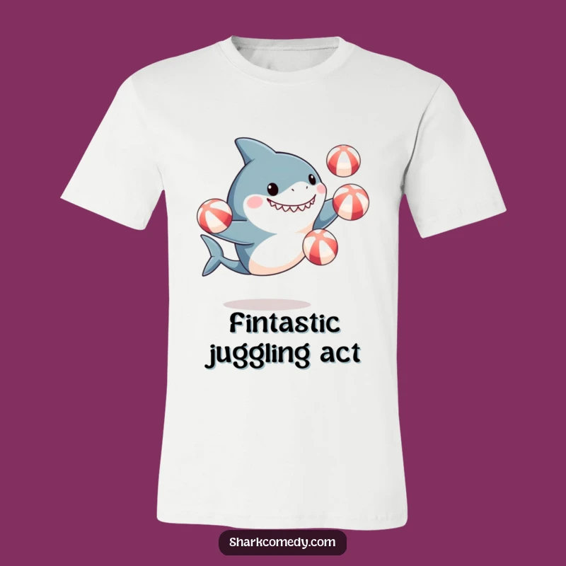 Funny Excited Shark Juggling Beach Balls T-Shirt - Cool Summer Gift!